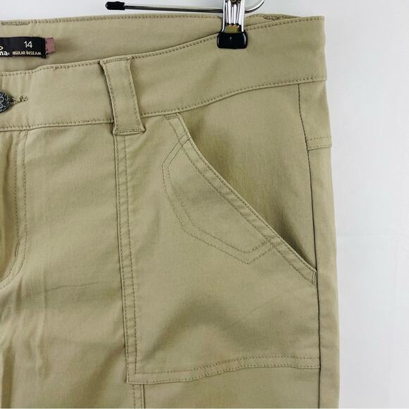 PrAna Monarch Convertible Hiking Pant Zip Off Stretch Drawstring Tan Size 14 - Picture 8 of 13